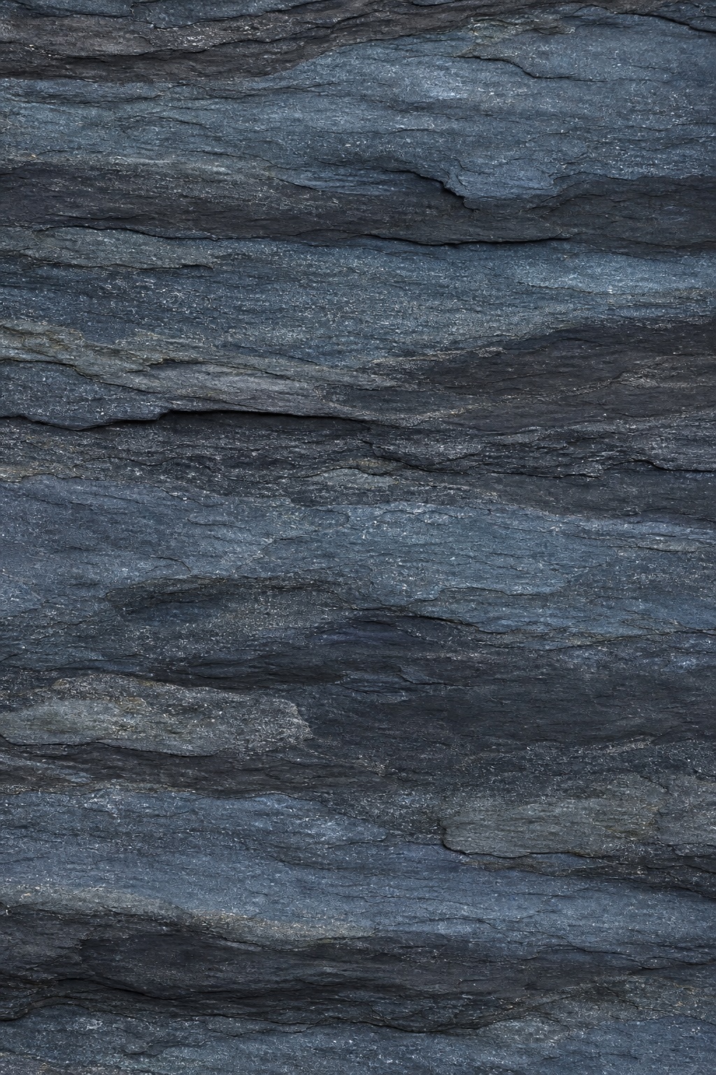 Slate blue layered stone texture with compressed horizontal mineral strata