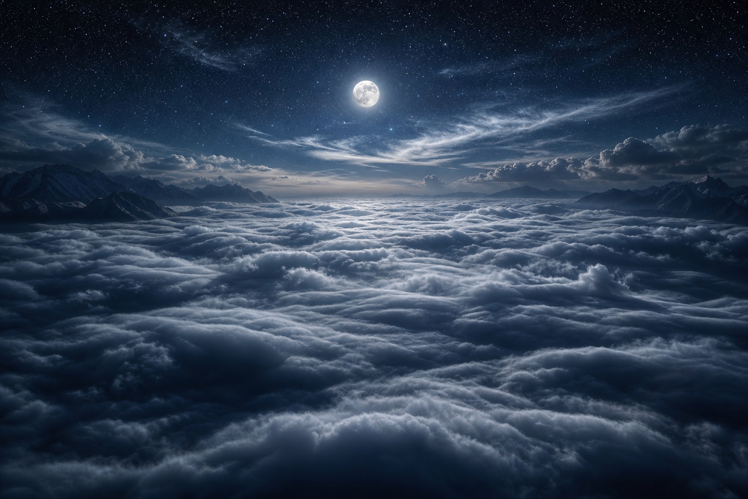 Preview for Moonlit Cloud Valley Stock Background