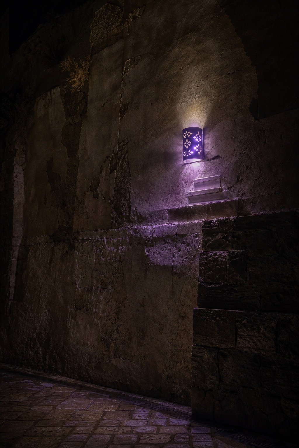 Preview for Isolated Night Light Sandstone Violet Sconce Background