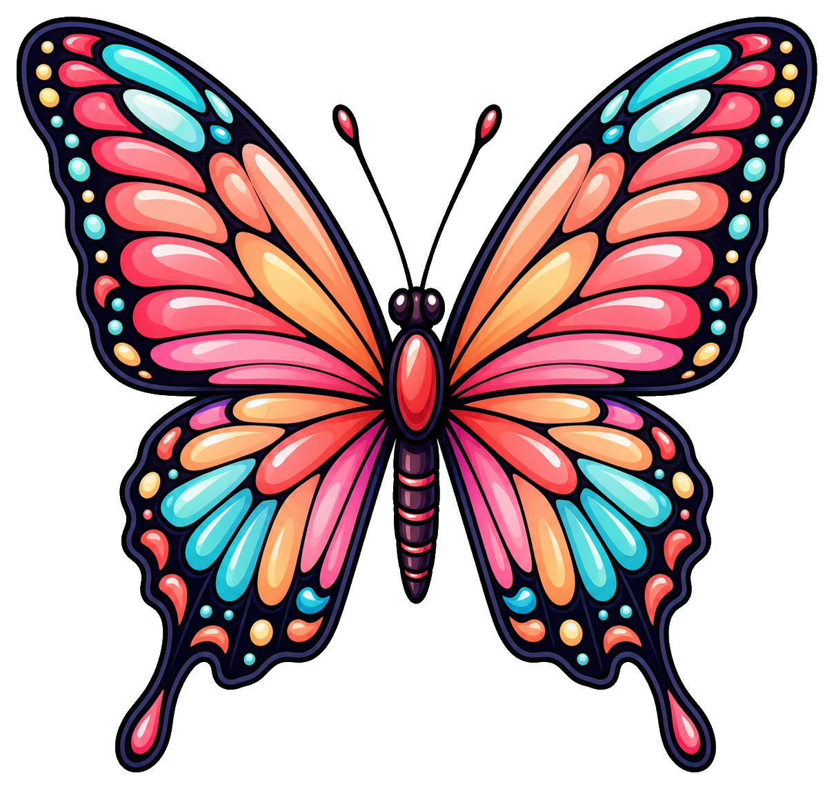 Preview for Coral Sunset Swallowtail Butterfly Sticker