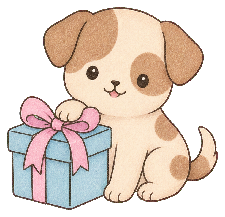 Preview for Puppy With Gift Sticker