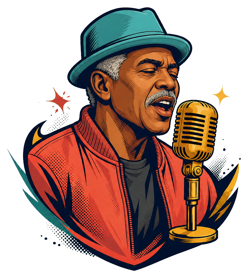 Preview for Cyan Fedora Vintage Mic Sticker