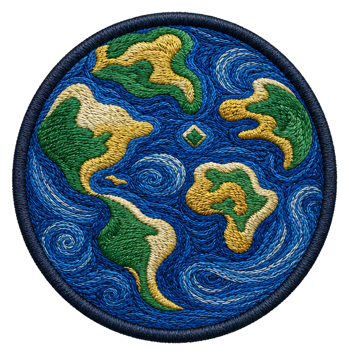 Preview for Embroidered Earth Patch Sticker