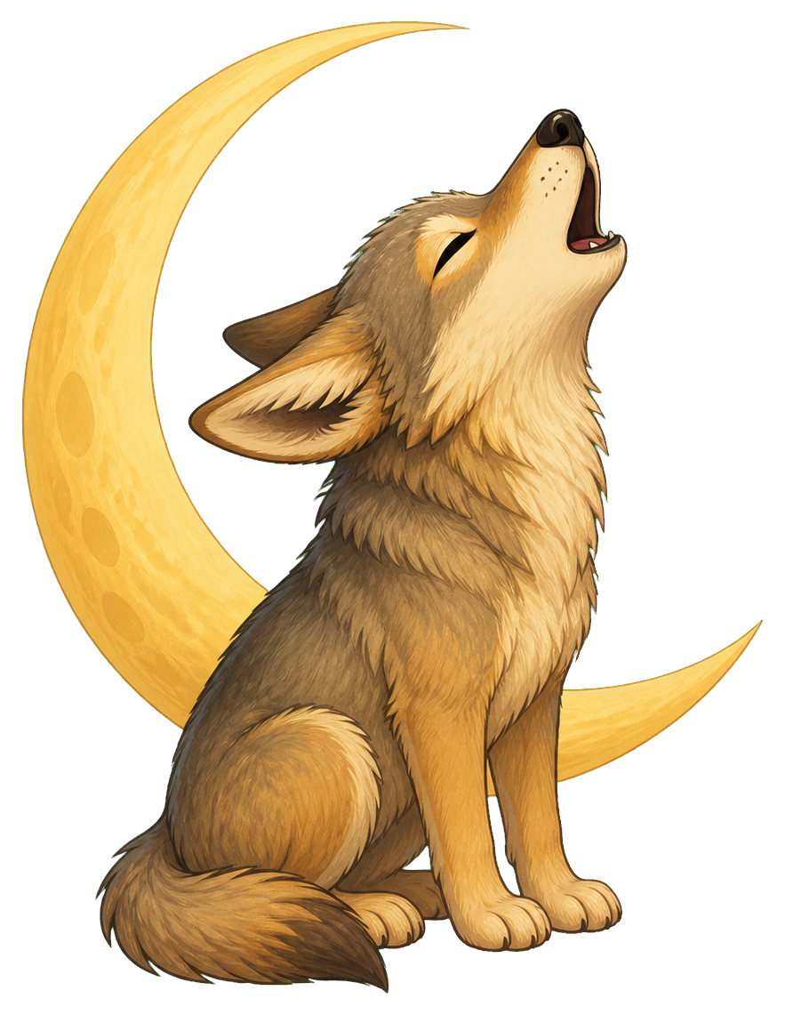 Preview for Coyote Howl Crescent Sticker