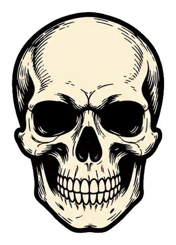 Preview for Woodcut Skull Sticker