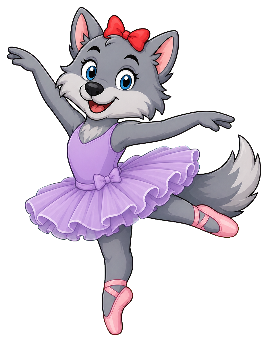 Preview for Ballerina Wolf Sticker Graphic