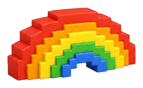 Preview for Blocky Rainbow Sticker Graphic