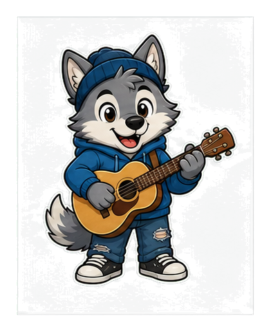 Preview for Guitar Wolf Sticker Graphic