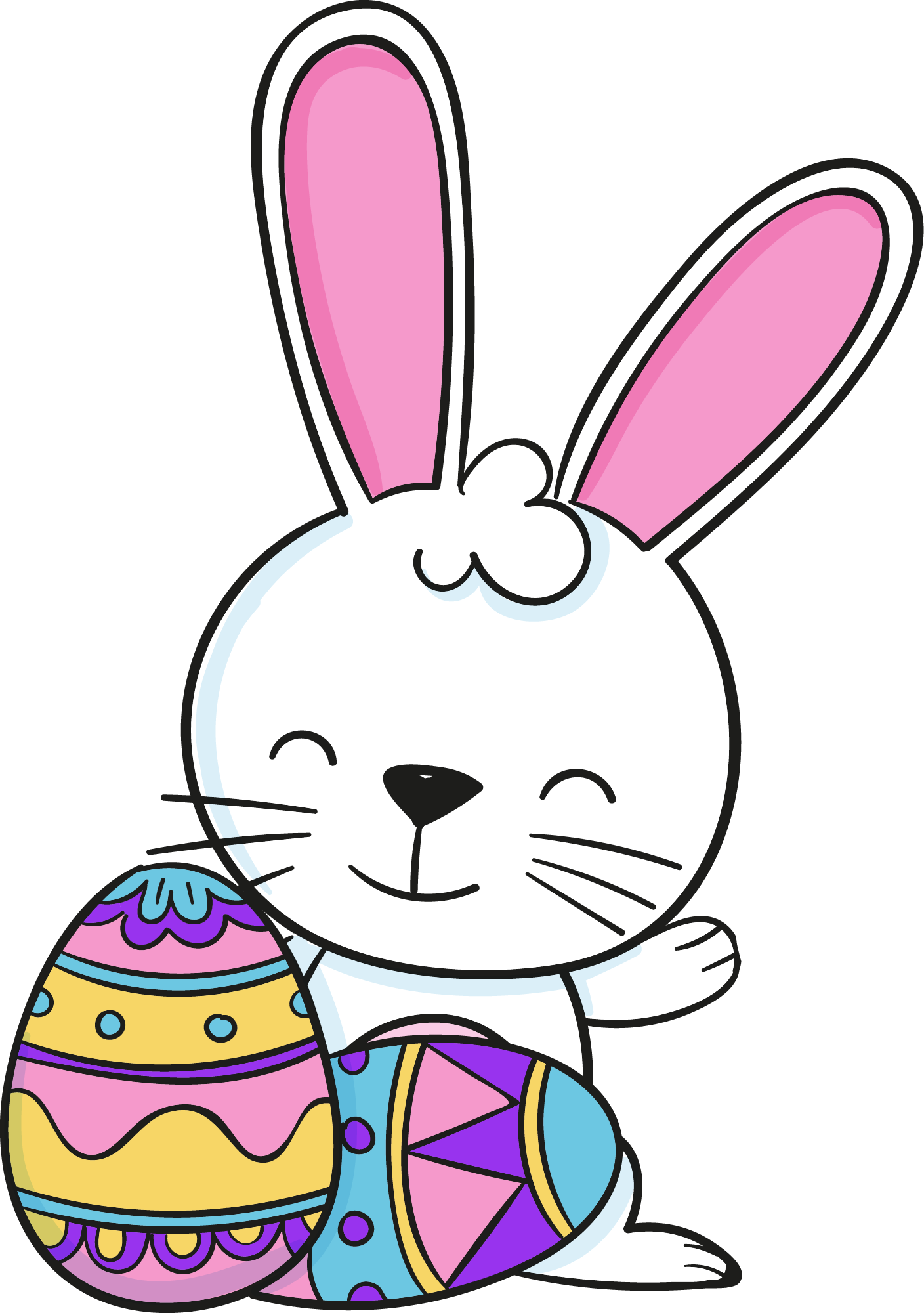 Preview for Easter-bunny-decorated-eggs-sticker-356a8