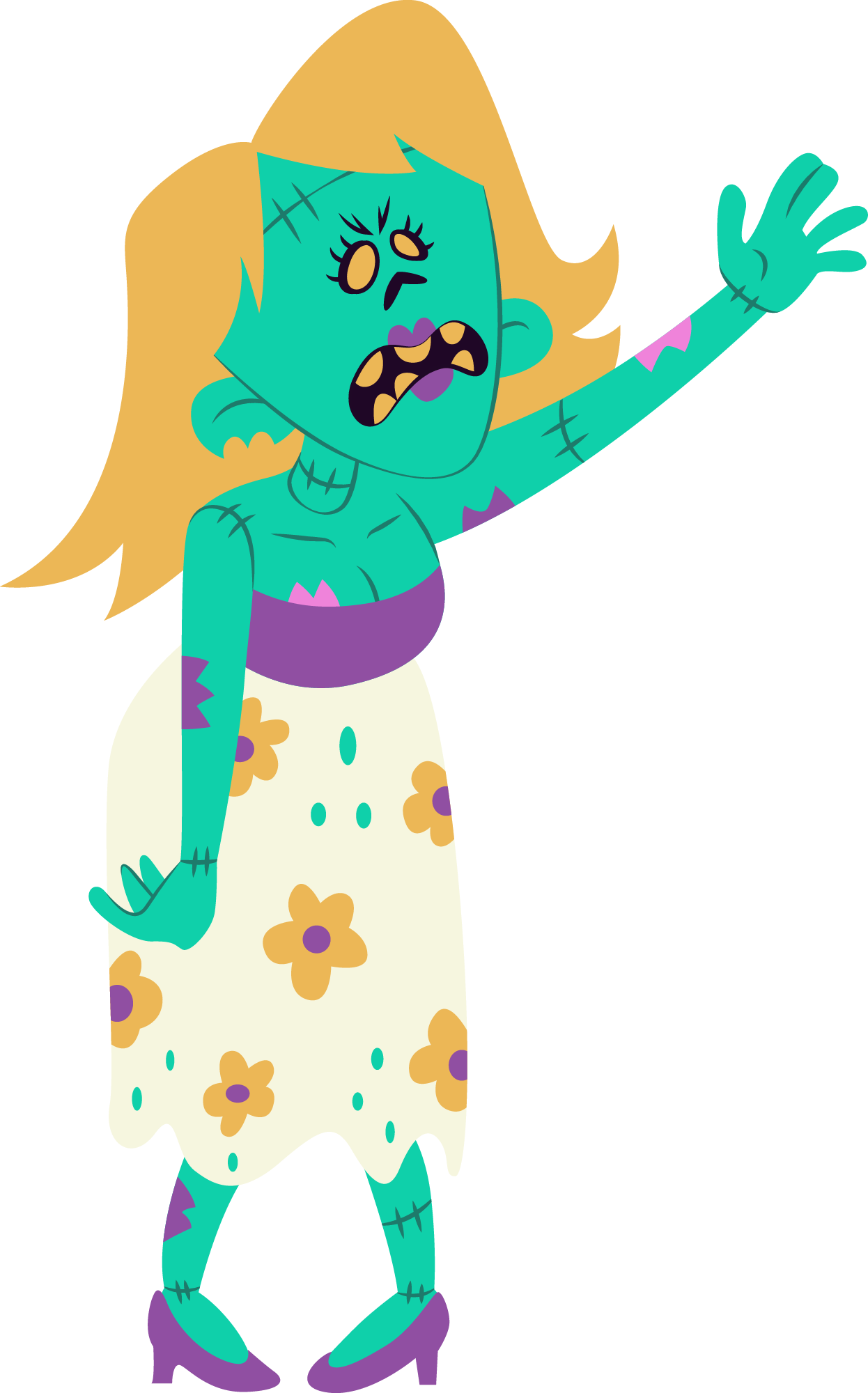 Preview for Cartoon-zombie-girl-illustration-sticker-a6598