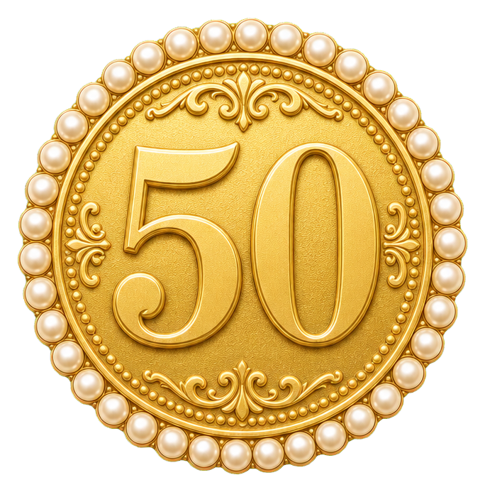 Preview for Golden 50 Medallion Sticker