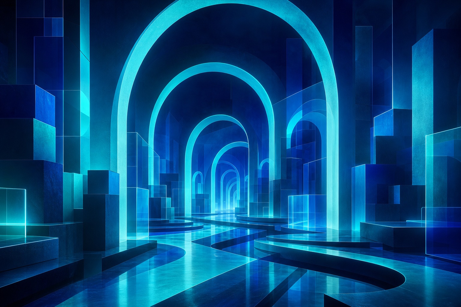 Preview for Cyan Archway Field Stock Background