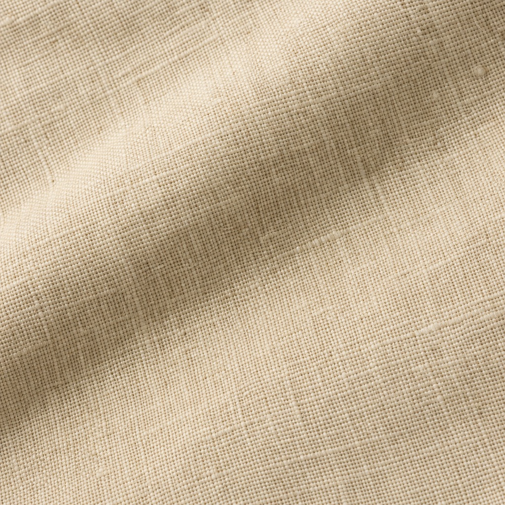 Beige linen fabric texture with soft woven diagonal threads