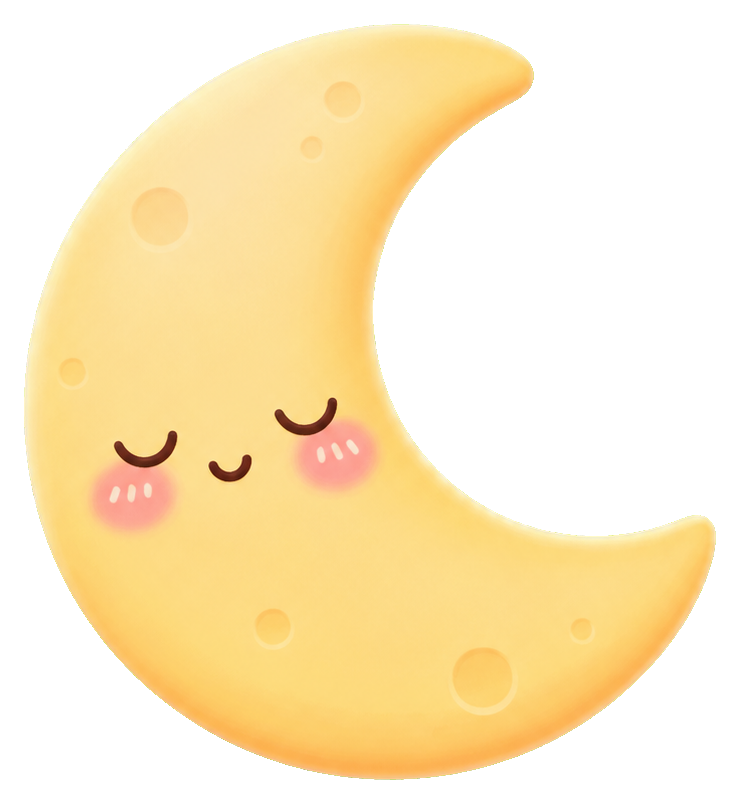 Preview for Kawaii Sleepy Moon Sticker