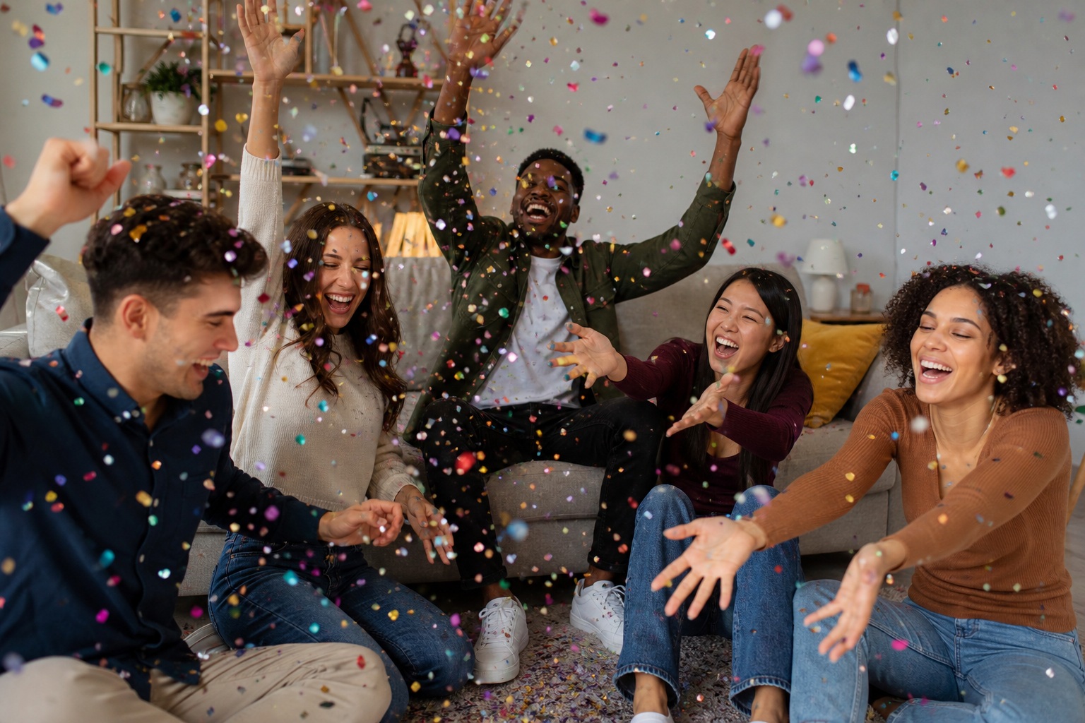 Preview for Friends Celebration Confetti Background