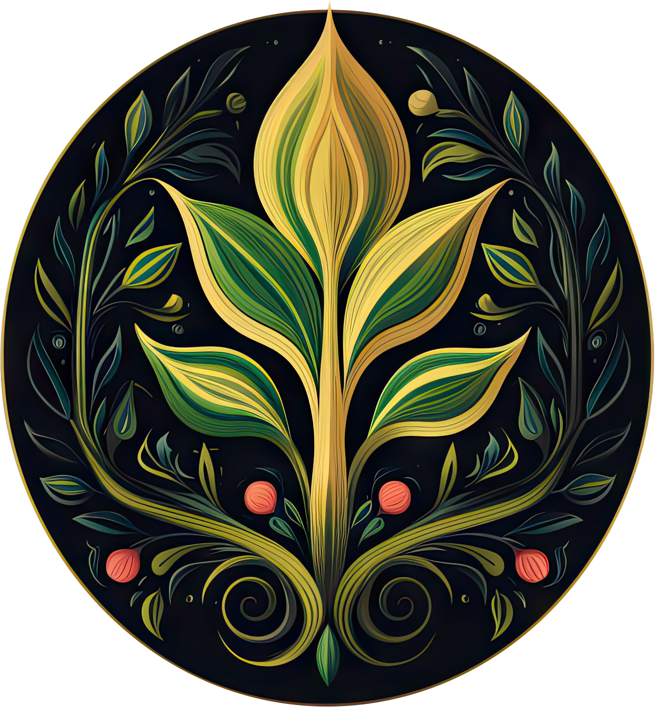 Preview for Art-nouveau-floral-design-logo-flower-sticker-ee0ed