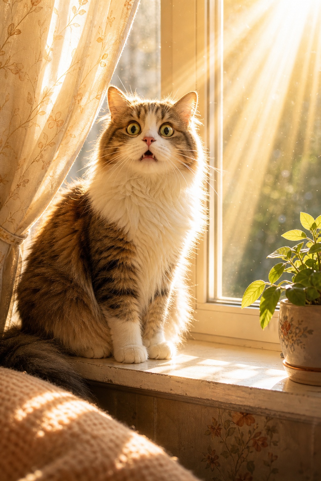 Preview for Dramatic Cat Window Light Background