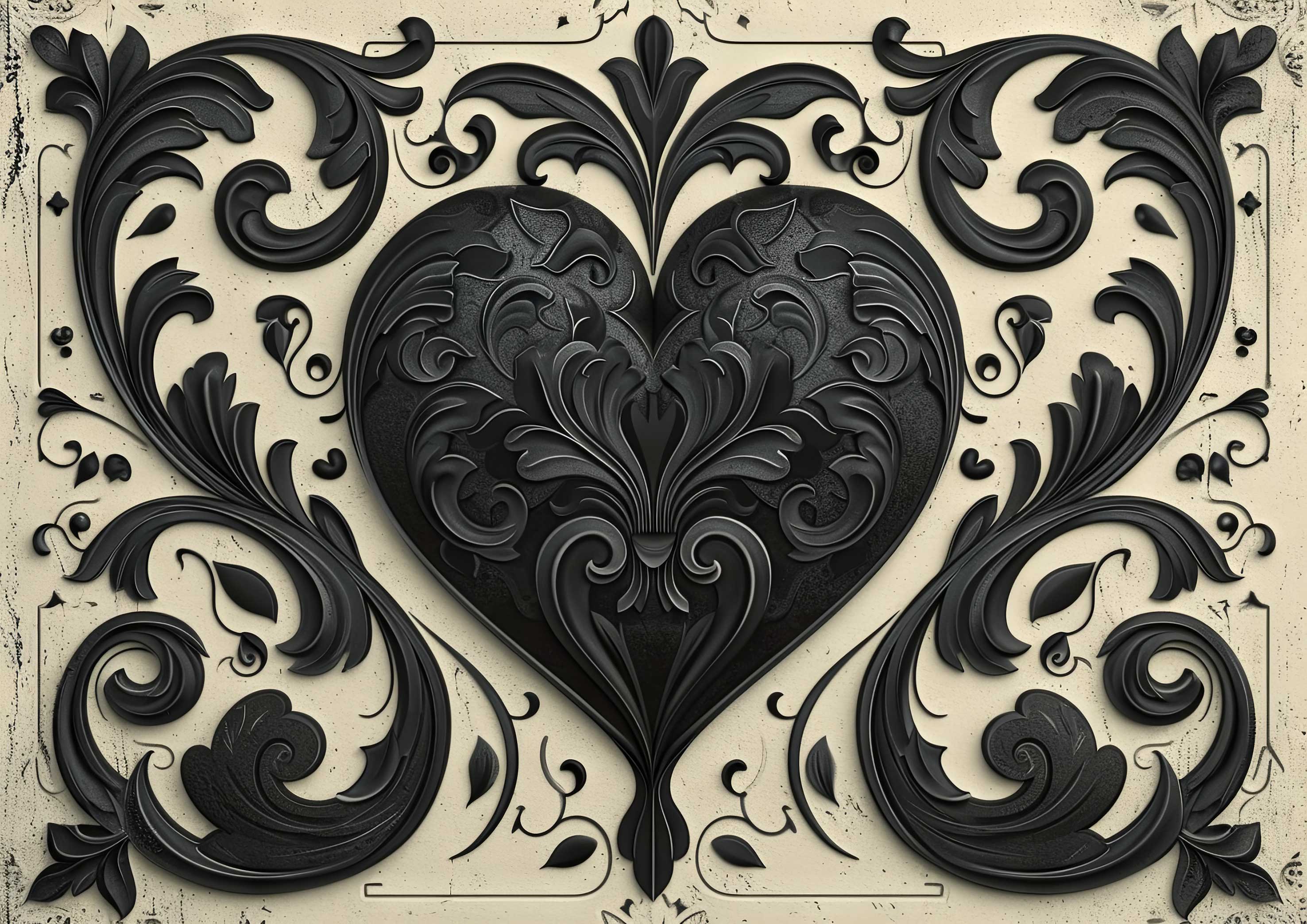 Preview for Ornate-heart-design-template-love-background-bea3a