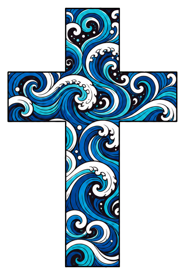 Preview for Ocean Wave Cross Sticker
