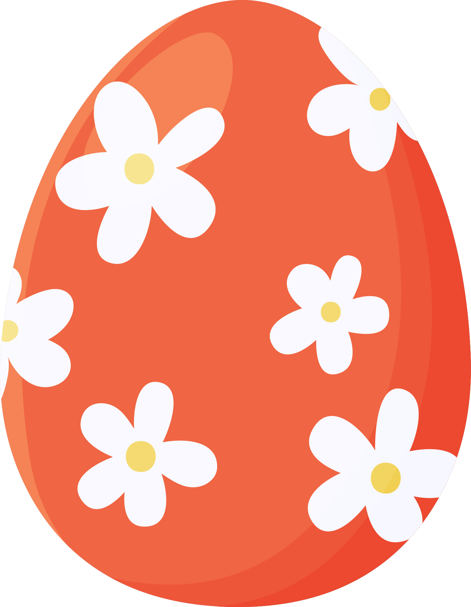 Preview for Orange-easter-egg-white-flowers-sticker-b2278