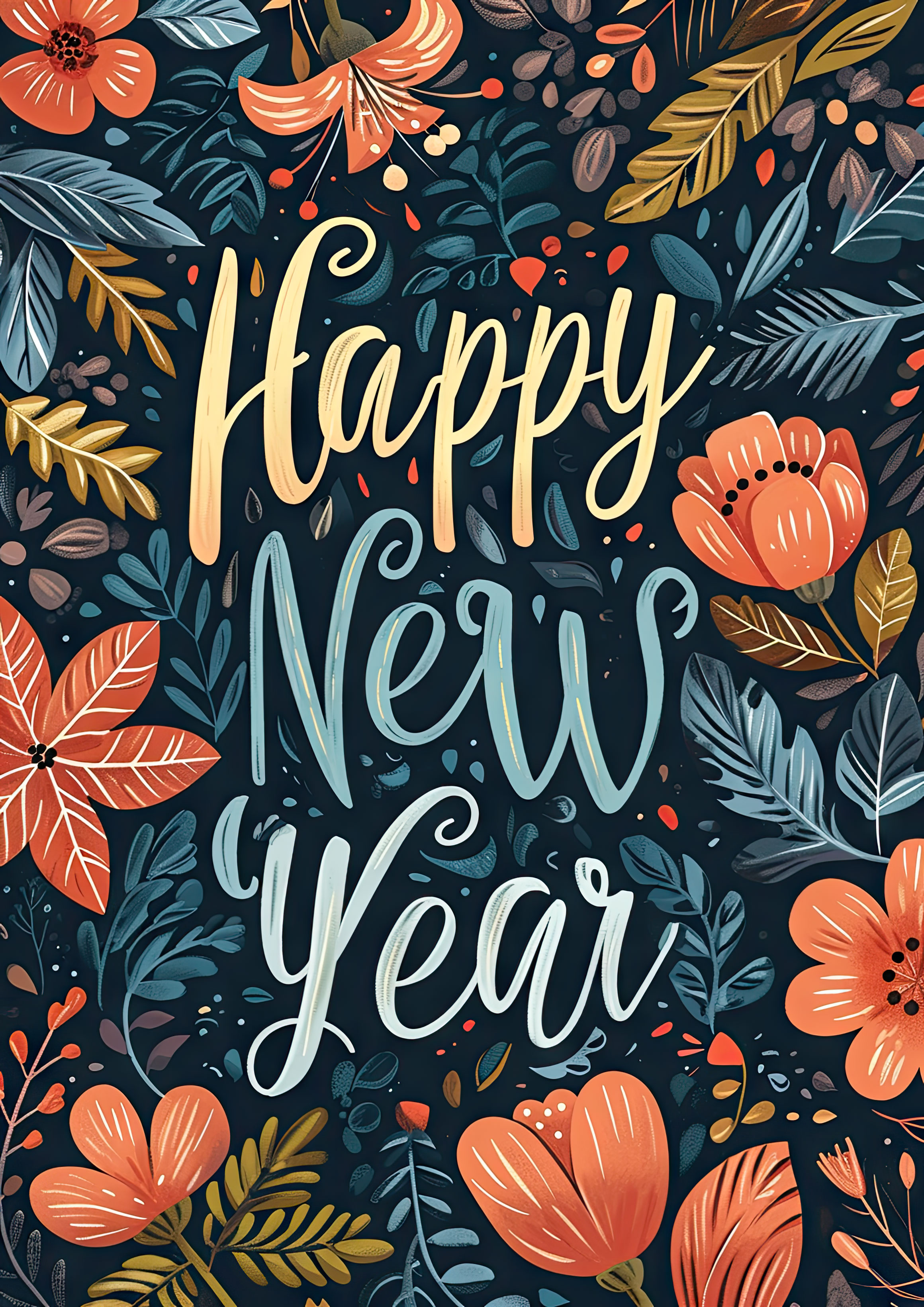 Preview for Happy-new-year-floral-wishes-background-df9d2