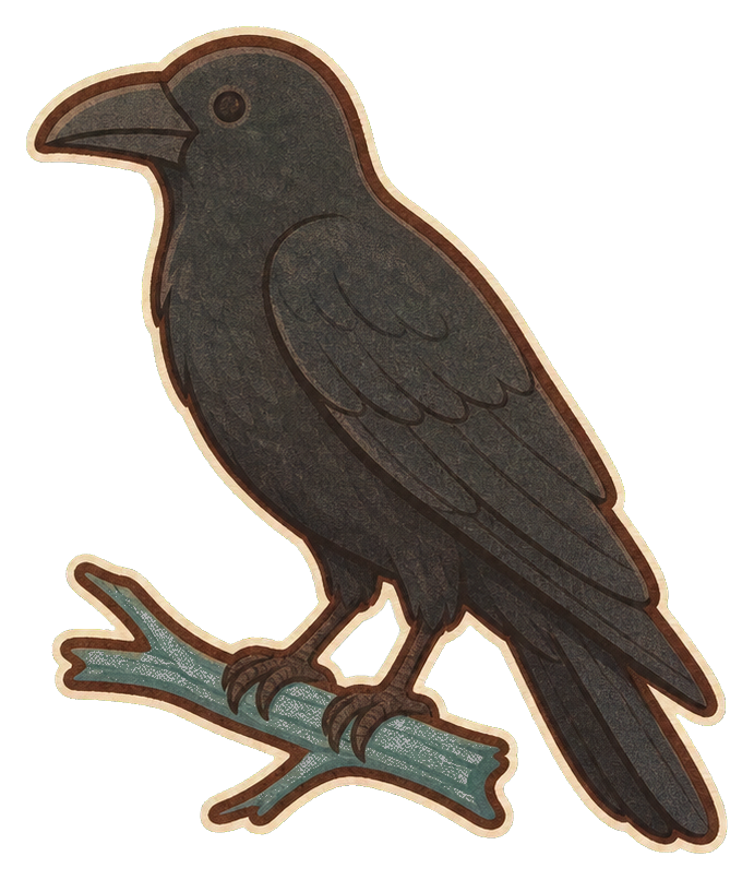 Preview for Charcoal Halloween Raven Sticker