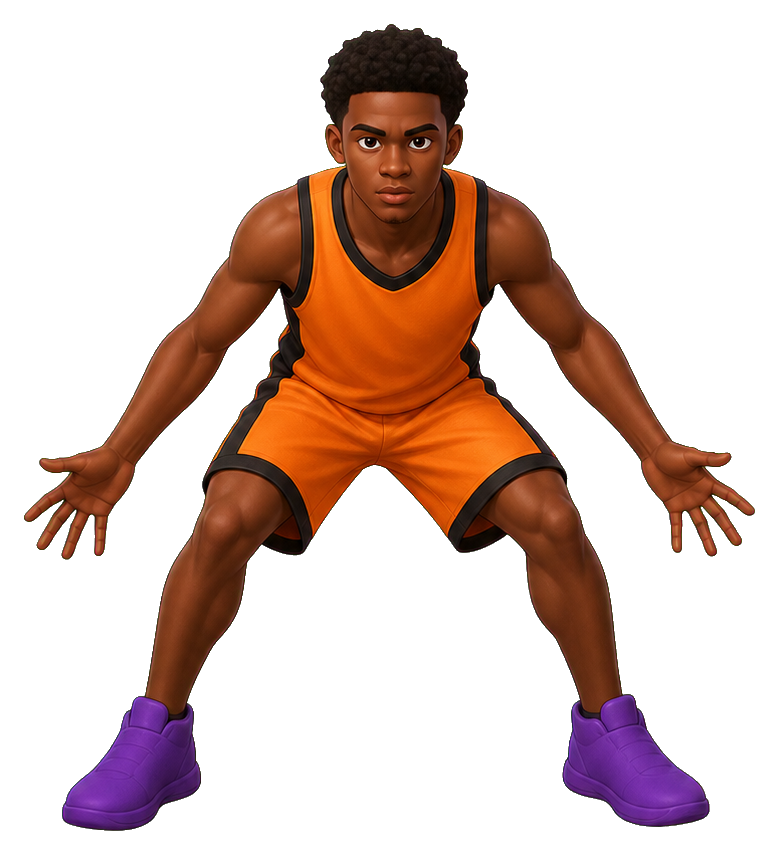 Preview for Defensive Basketball Player Sticker