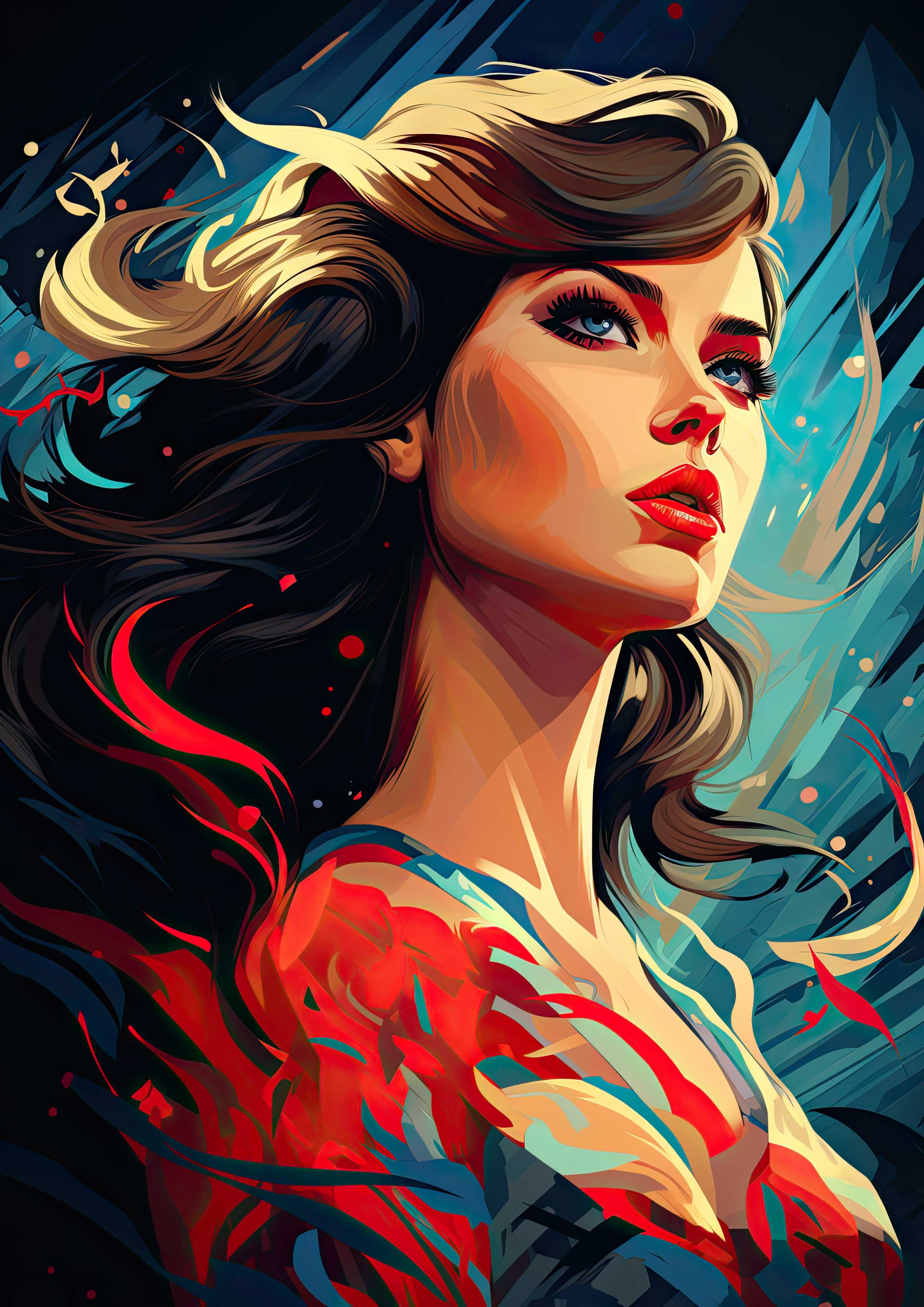 Preview for Vibrant-portrait-art-taylor-swift-background-f0728