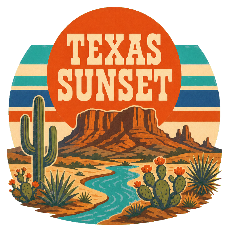 Preview for Texas Sunset Sun Disk Sticker