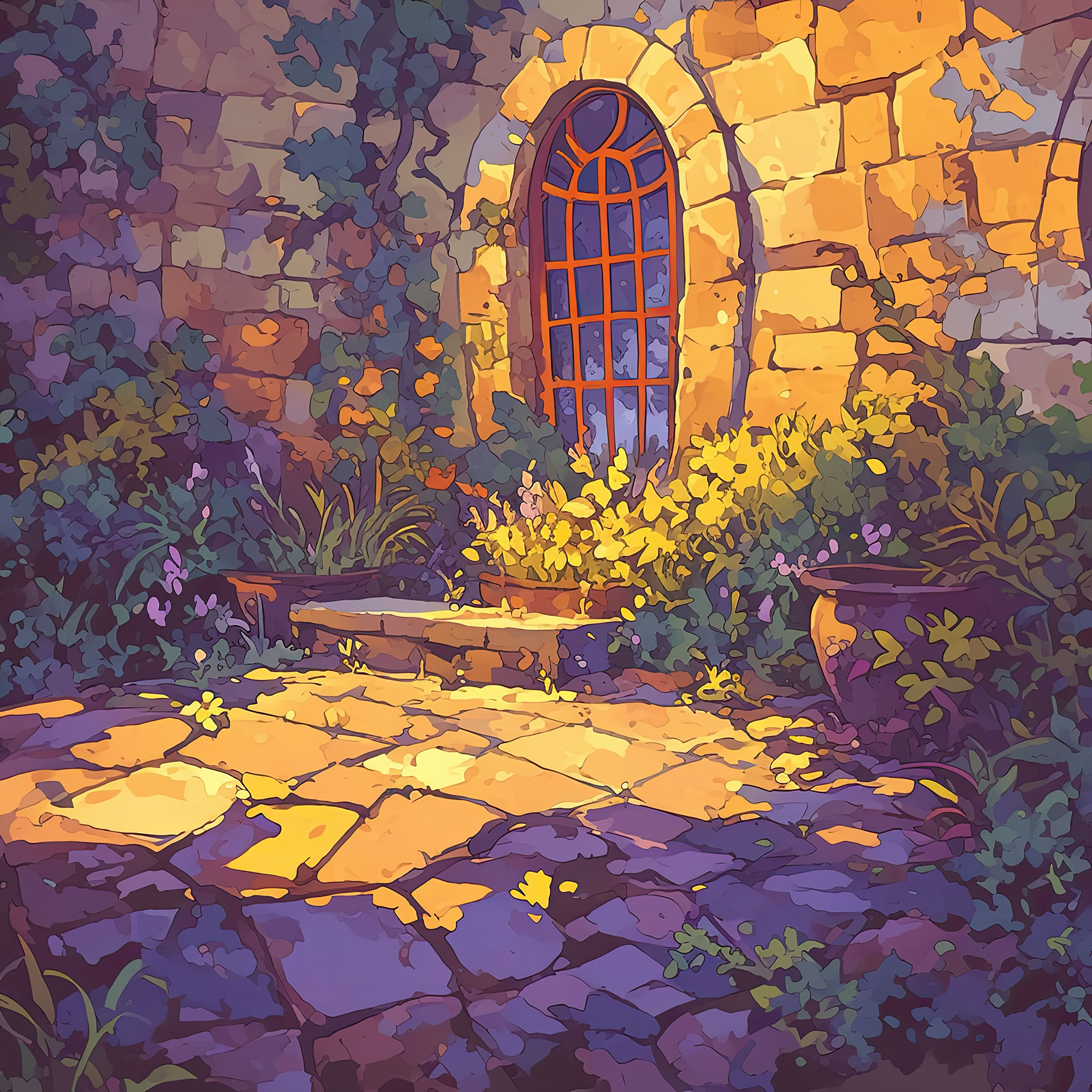 Preview for Pixel-art-garden-scene-interior-backdrop-background-d07de