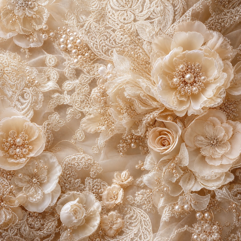 Preview for Champagne Lace Floral Wedding Background