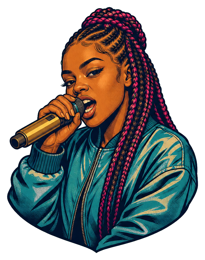 Preview for Magenta Box Braids Singer Sticker