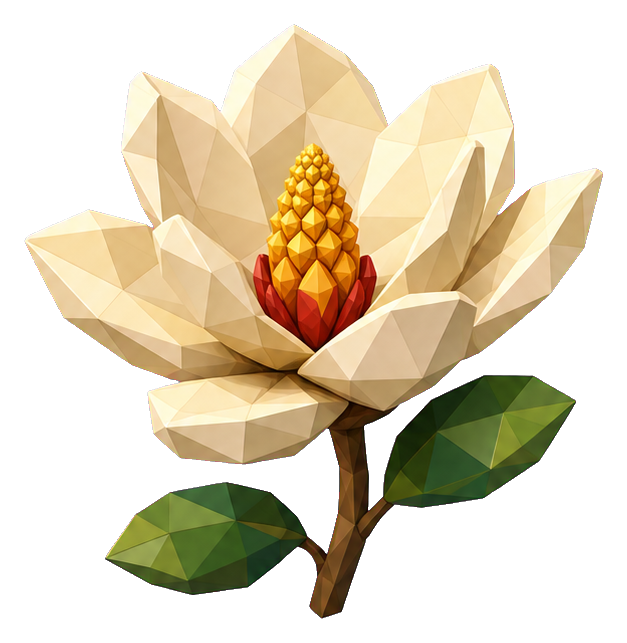 Preview for Low Poly Ivory Magnolia Sticker