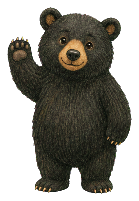 Preview for Waving Black Bear Sticker