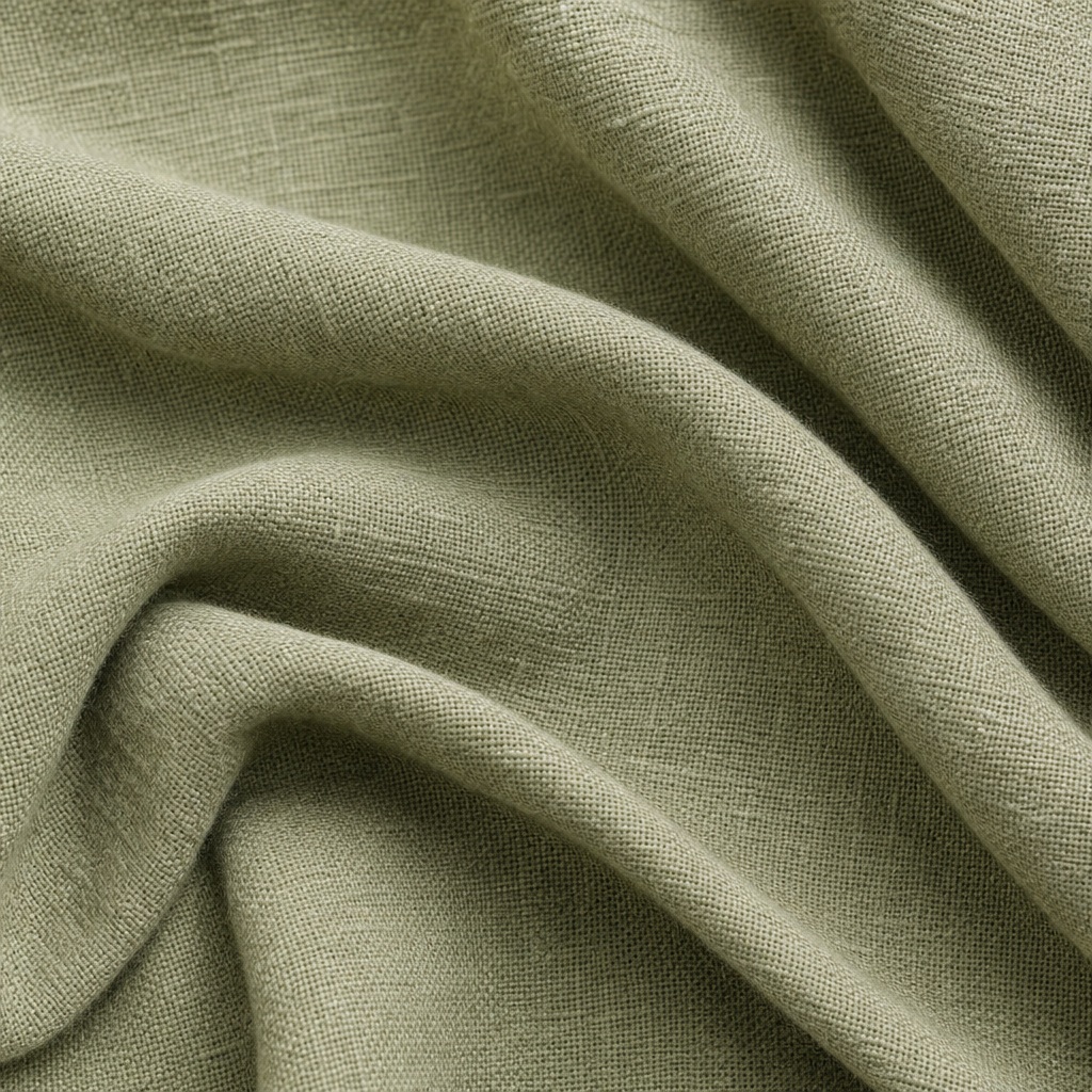 Soft wrinkled linen fabric texture in a muted neutral tone