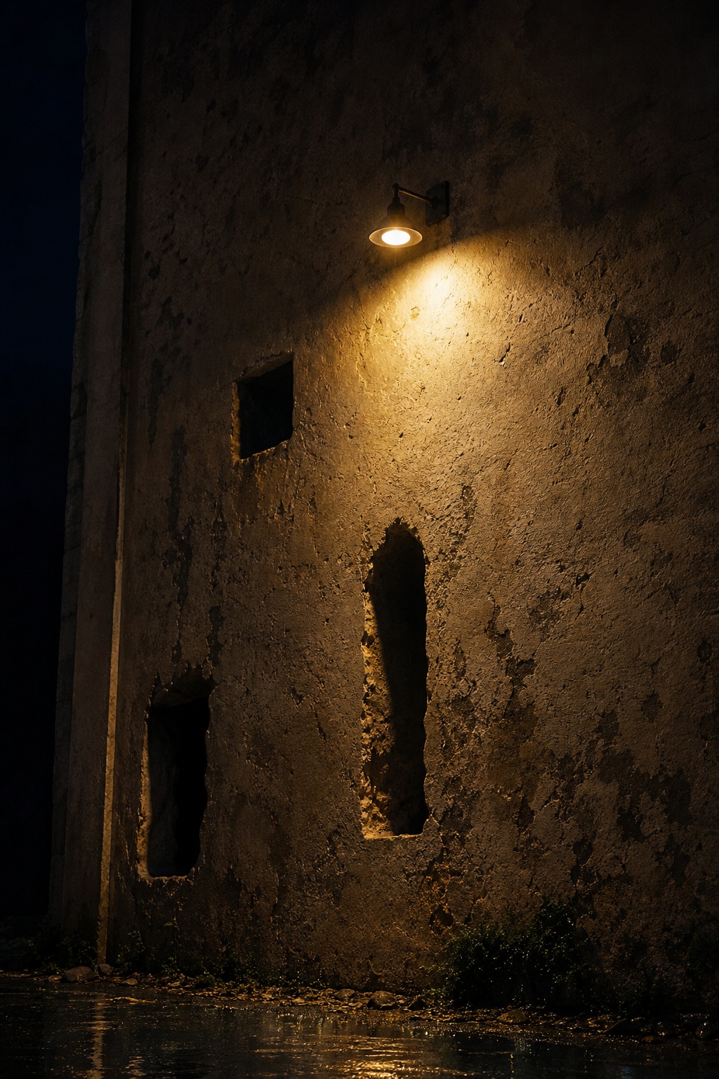 Preview for Isolated Night Light Plaster Facade Background