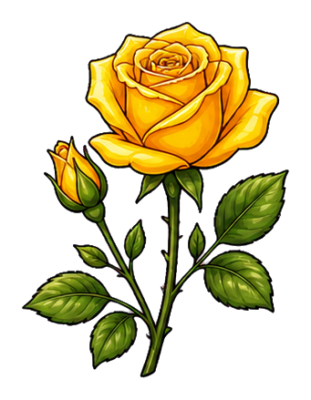 Preview for Yellow Rose Stem Sticker