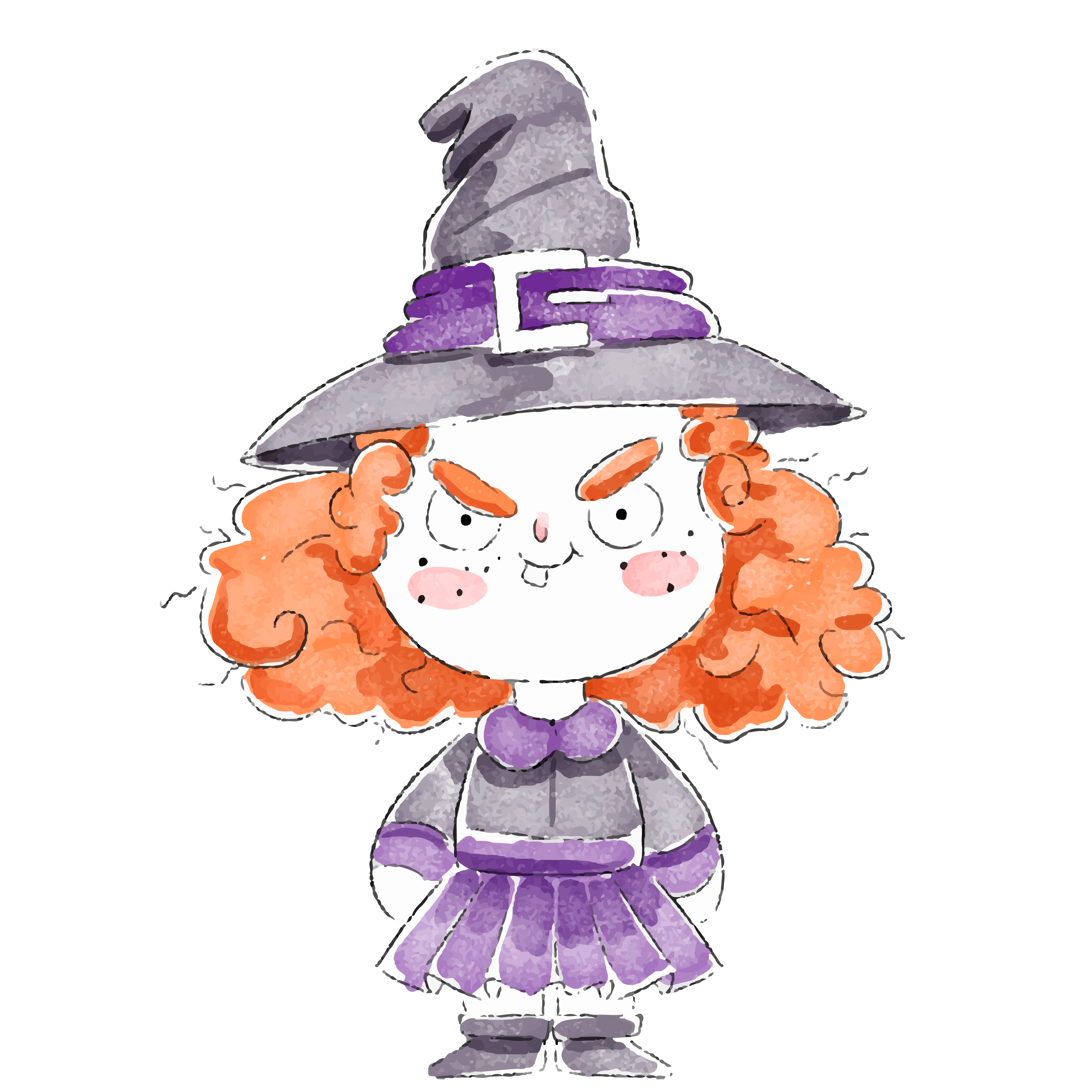 Preview for Cute-cartoon-witch-illustration-halloween-watercolor-sticker-2410e