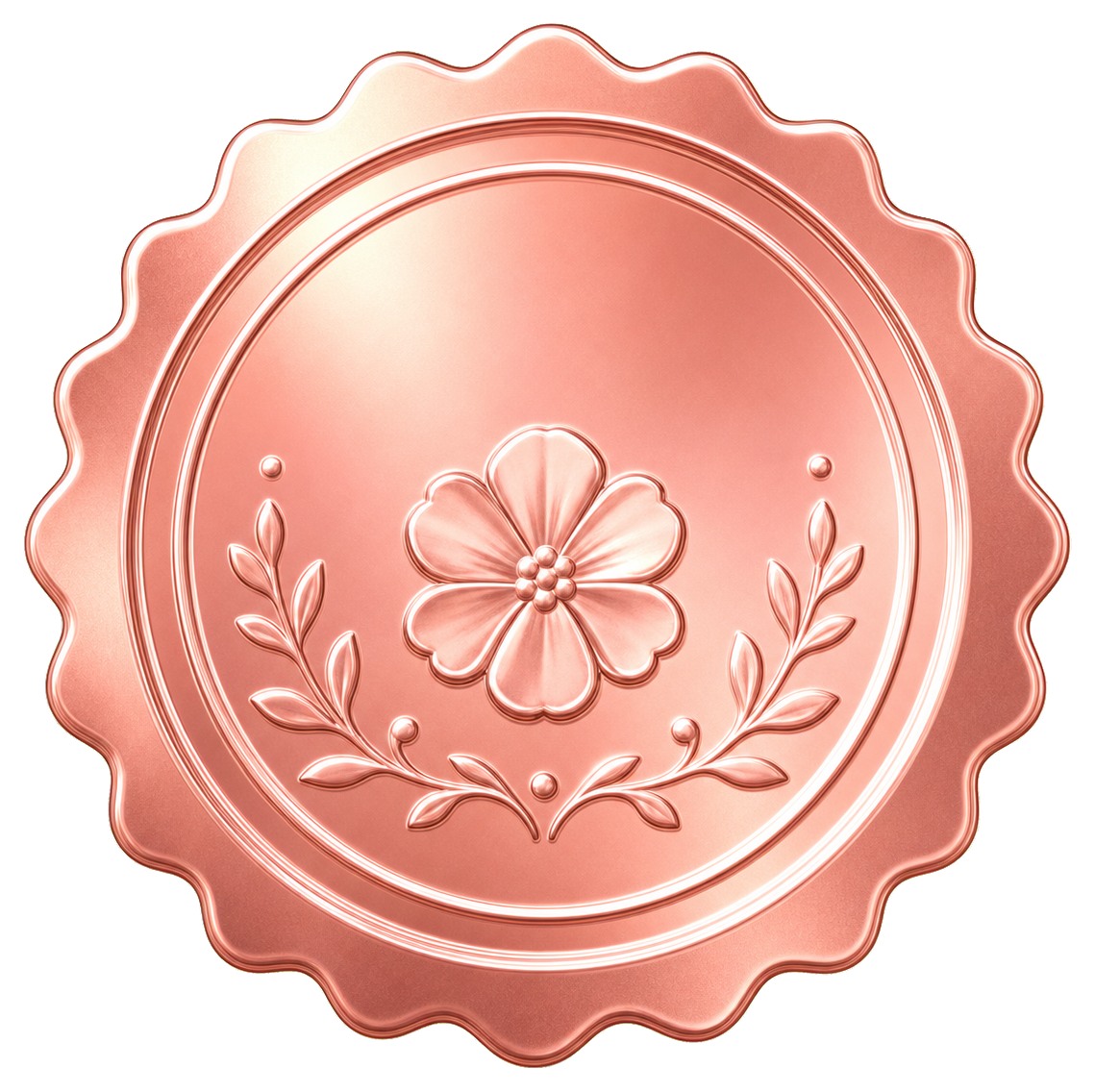 Preview for Rose Gold Flower Foil Seal Sticker