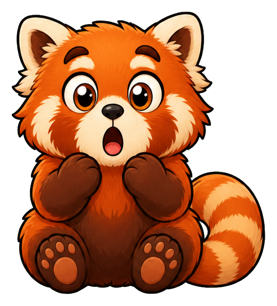 Preview for Astonished Red Panda Sticker