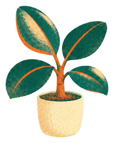 Preview for Risograph Houseplants Rubber Plant