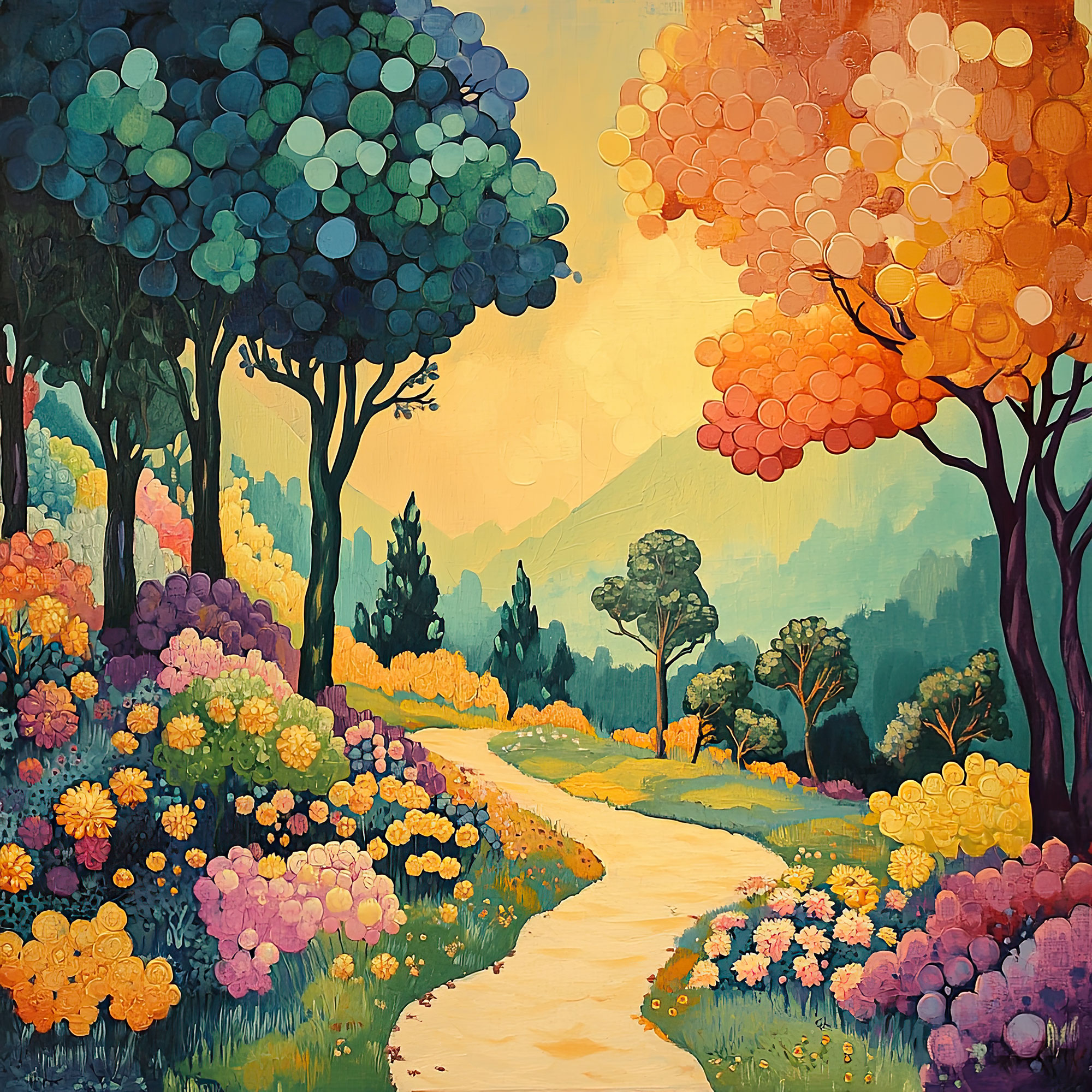 Preview for Vibrant-autumn-landscape-path-nature-backdrop-background-71445