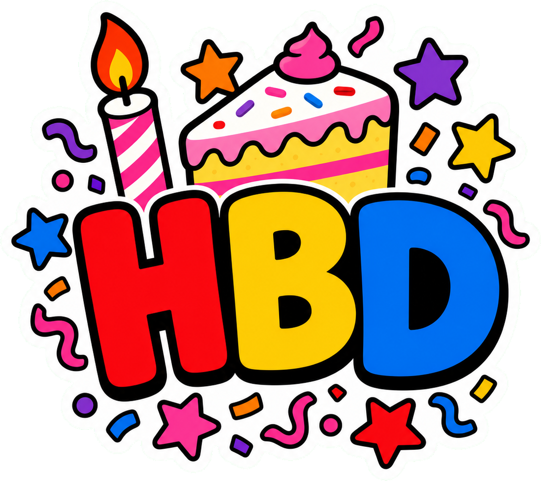 Preview for Birthday Hbd Sticker Graphic