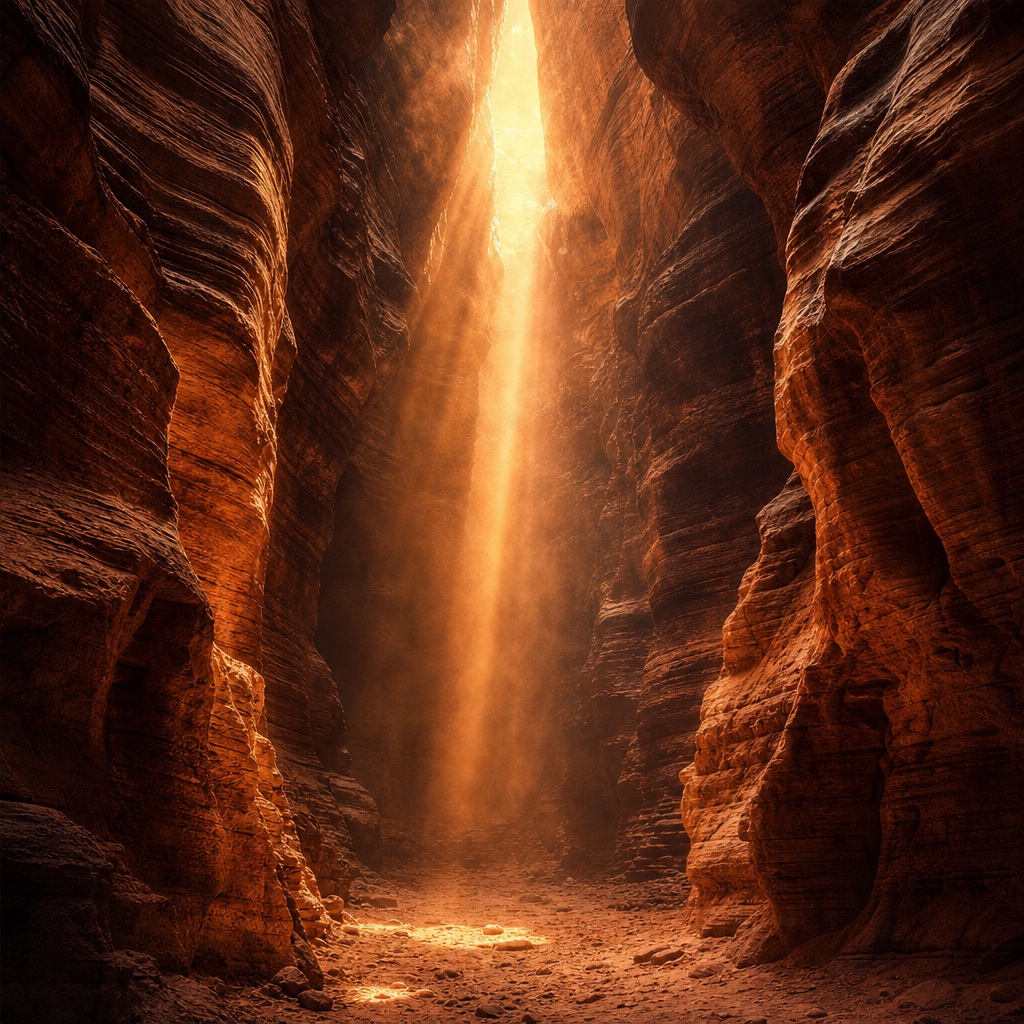 Preview for Canyon Light Shafts Stock Background