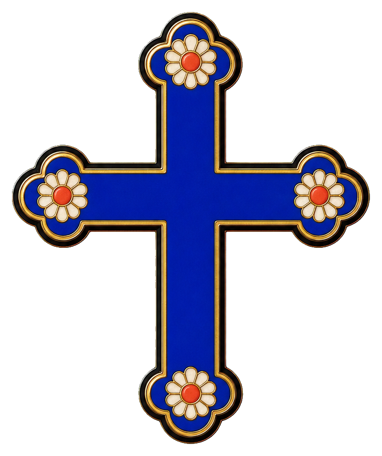 Preview for Enamel Flower Cross Sticker