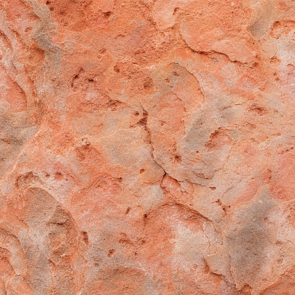 Soft coral weathered stone surface with eroded texture and uneven natural pattern