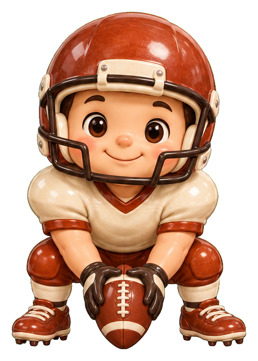 Preview for Ceramic Crouched Center Football Sticker