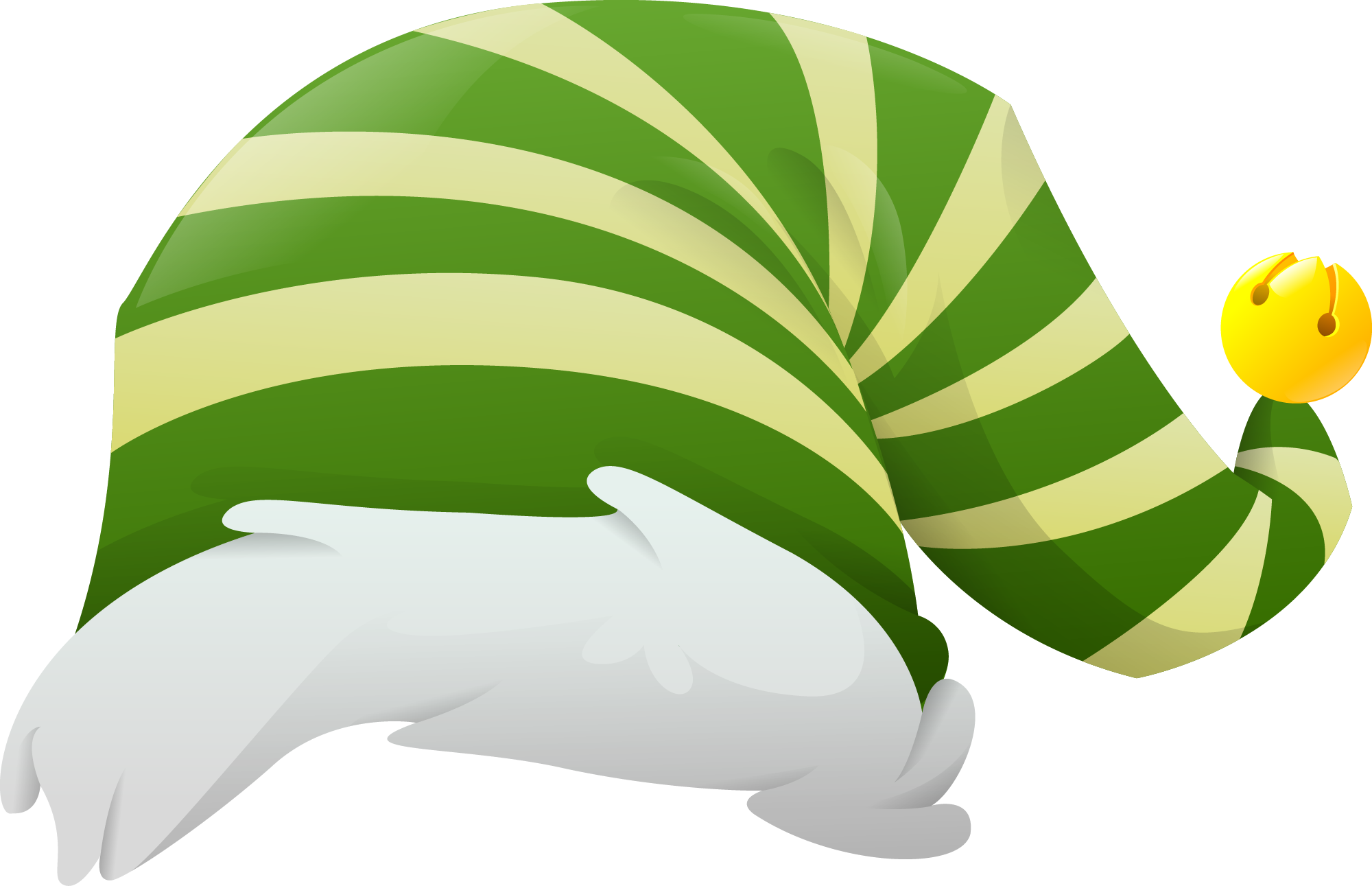 Preview for Green-striped-caterpillar-illustration-christmas-hat-sticker-c87c0