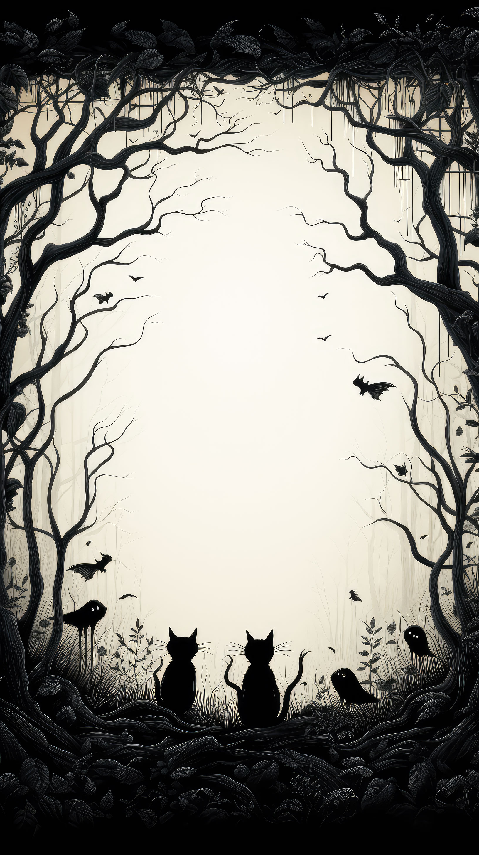 Preview for Dark-forest-cat-illustration-halloween-story-background-a1776