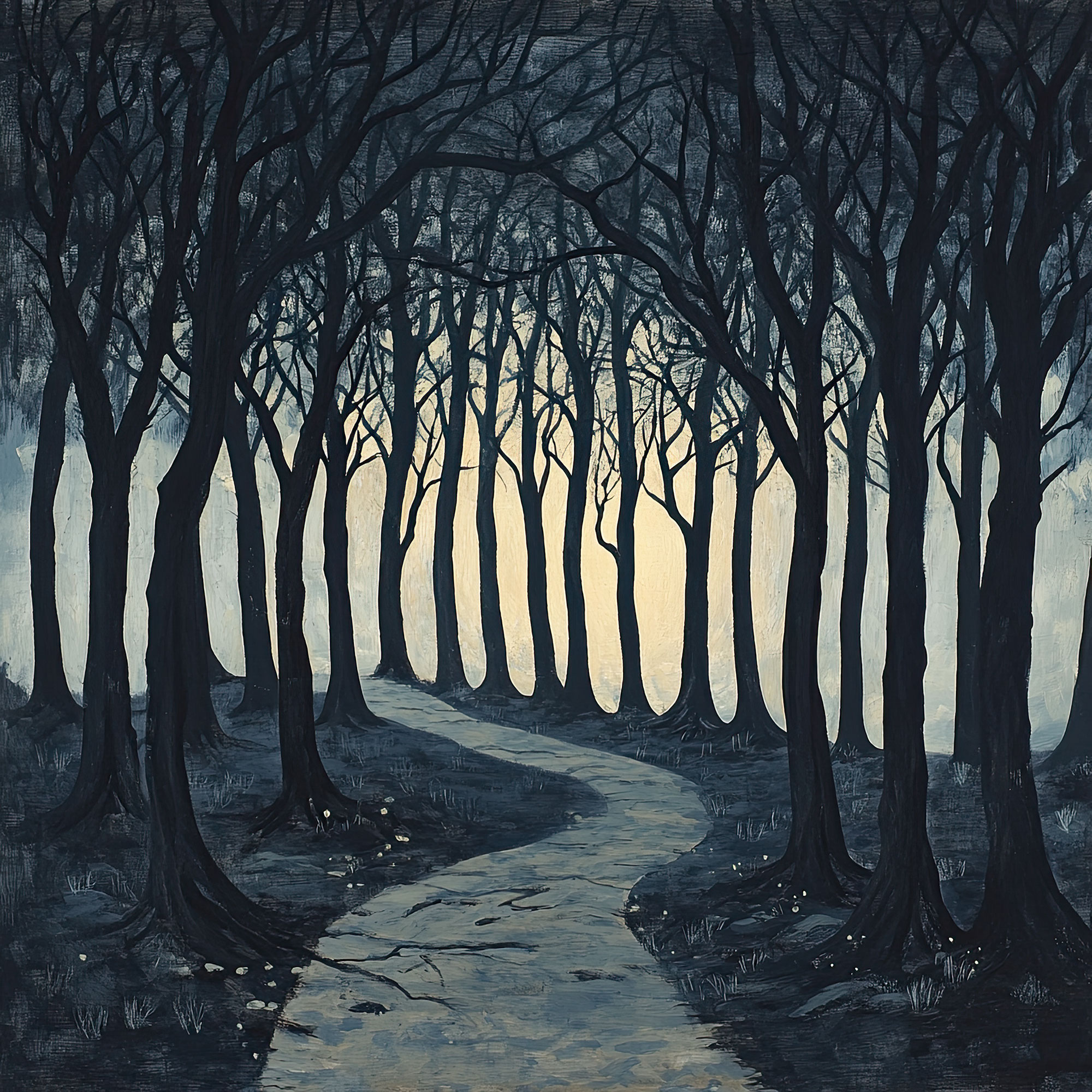 Preview for Mystical-forest-pathway-at-dusk-spooky-backdrop-background-bc73b